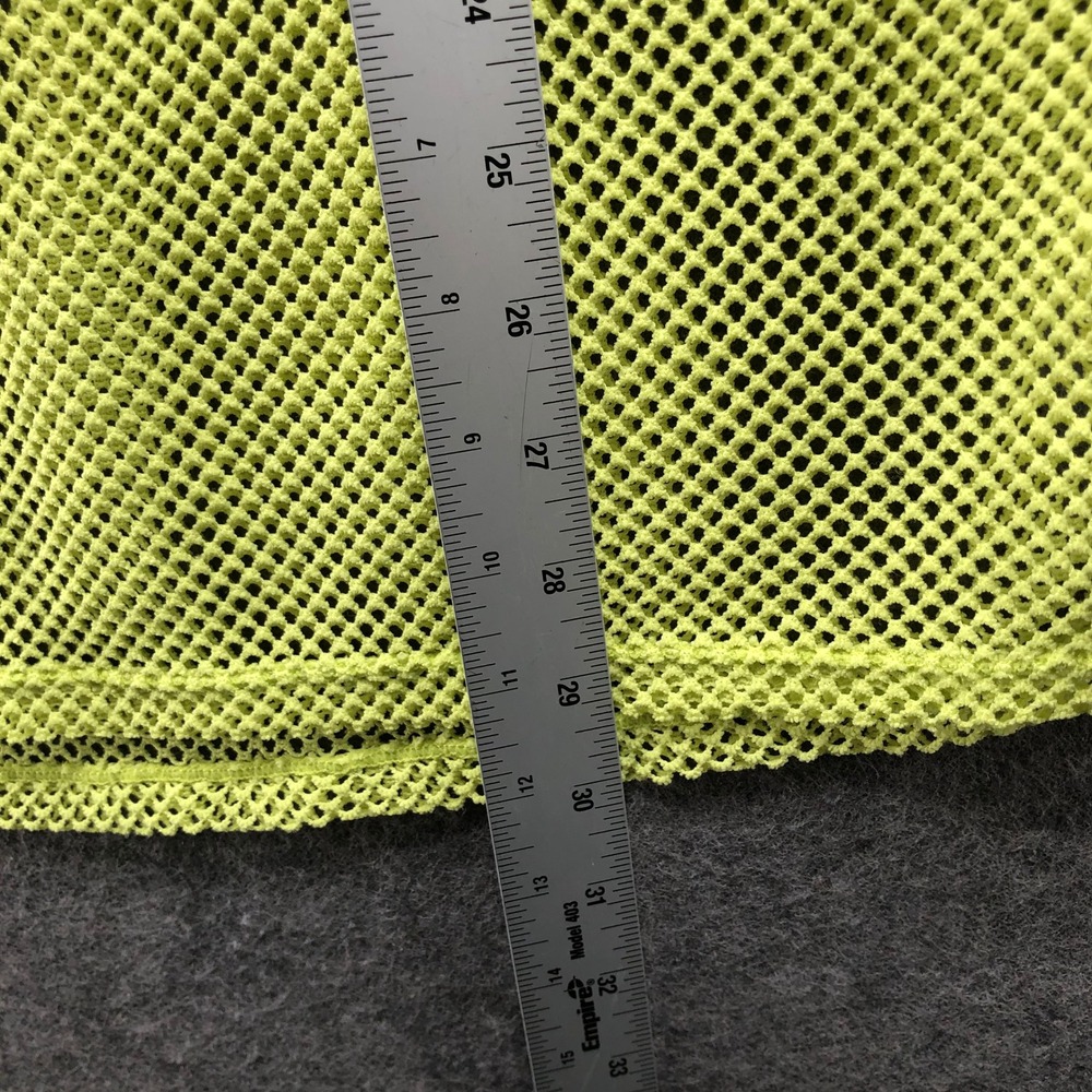 Tezenis Neon Yellow Fishnet Mesh Racerback Tank Top Womens L Rave Festival Y2K - Picture 4 of 8